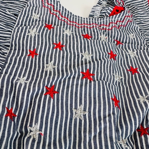 NEW Nannette Leopore Kids Romper 4th of July Stripes Stars Ruffle 4 or 6x - Picture 5 of 9
